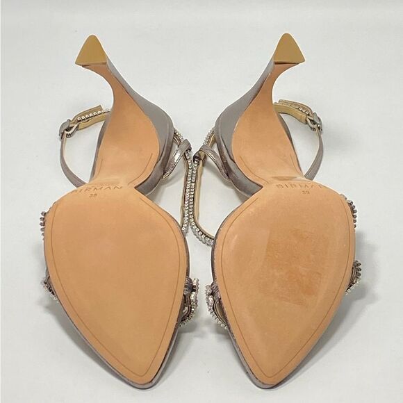 Alexandre Birman Alana 100 Embellished Metallic Leather Sandals size 39 - Picture 12 of 13